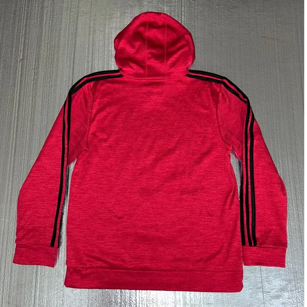 Adidas Red Pullover Hoodie Youth XL (18/20) Black Logo Athletic - Picture 3 of 8